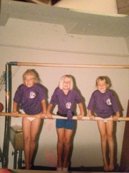 My sisters and I (left) doing gymnastics. 